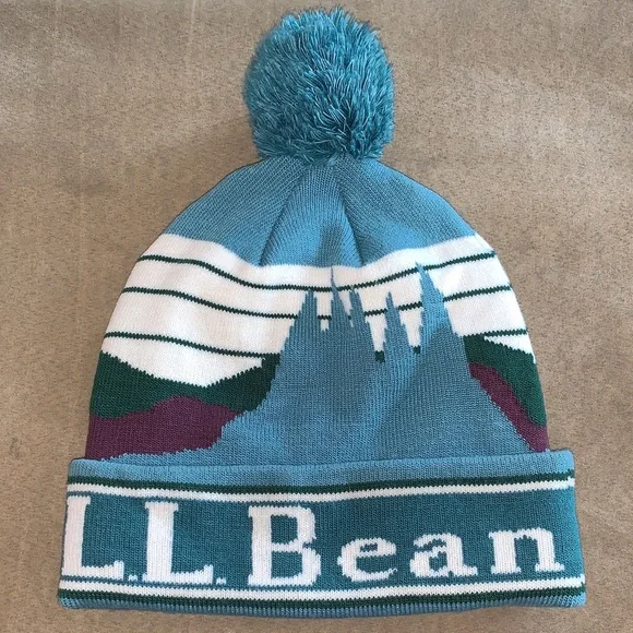 L.L. Bean Katahdin pin beanie hat Size OSFA Mountain Unisex Beanie - Picture 2 of 3